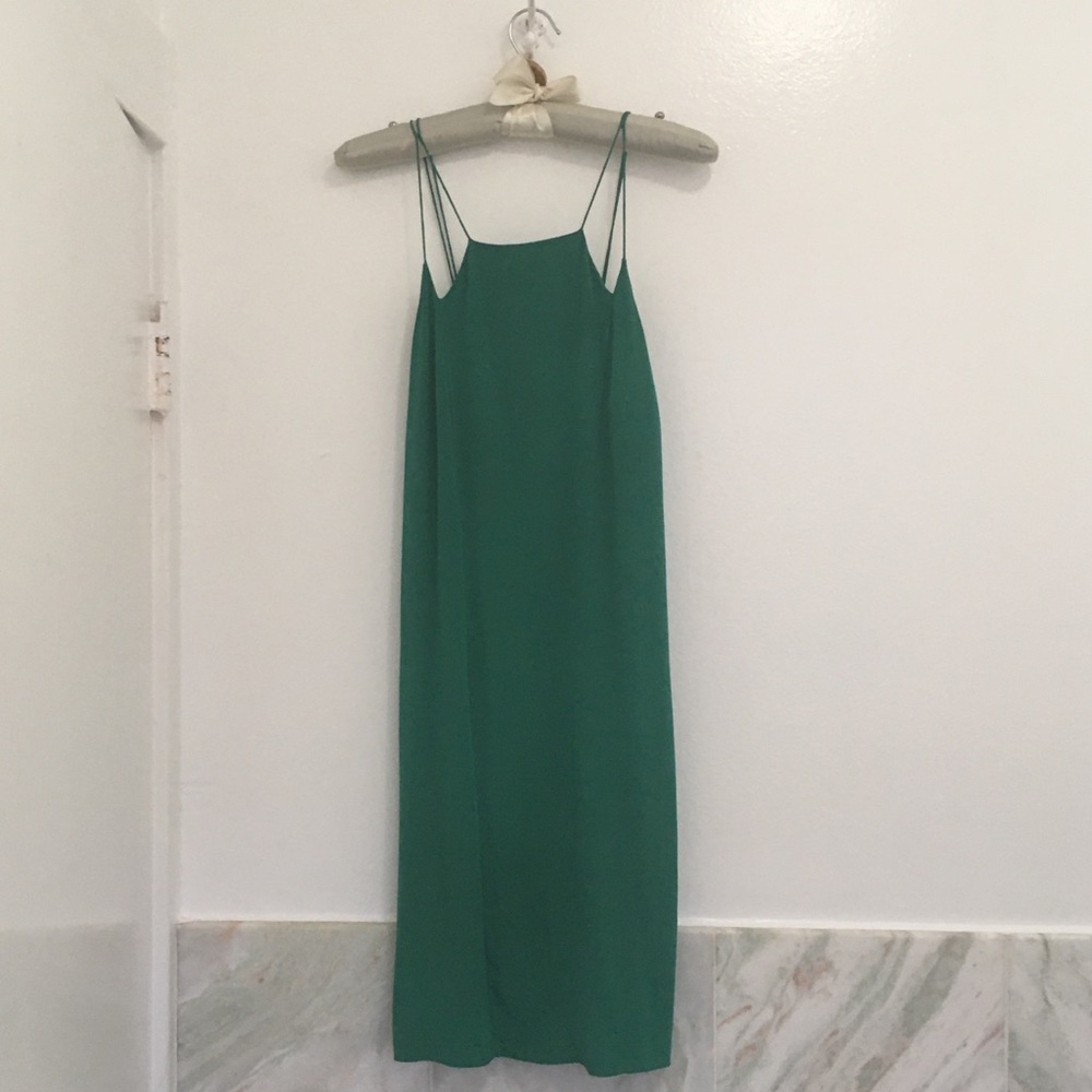 Vibrant Green Tibi Silk Dress